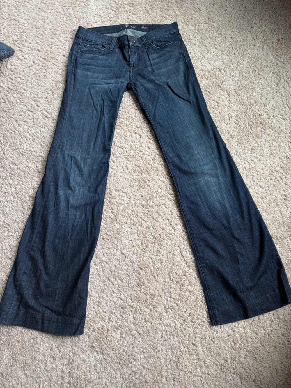 7 For All Mankind Dark Blue Flare Jeans